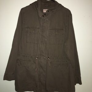 Hunter green utility jacket w/ hood